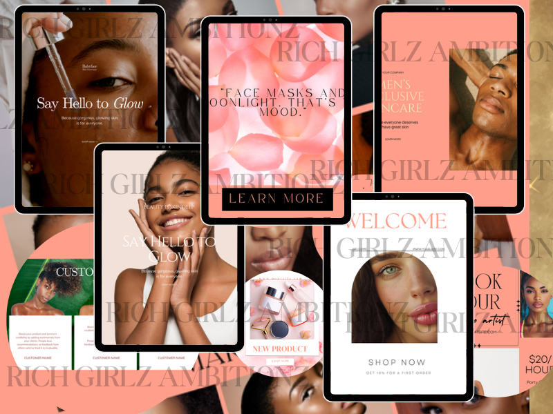 100 Social Media Canva Templates for Beauty, Makeup, Esthetician & Spa Brands