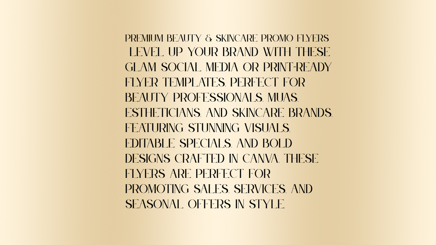 Premium Flyer's Beauty & Glampreneur Flyers – Editable in Canva